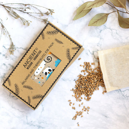 Lavendel-Augenkissen aus natürlicher Baumwolle und Juco in einer Geschenkbox – Sleepy Panda