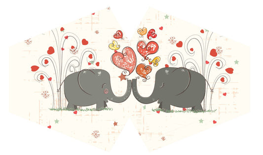 Wiederverwendbare modische Gesichtsbedeckung – Love Elephants (Erwachsene)