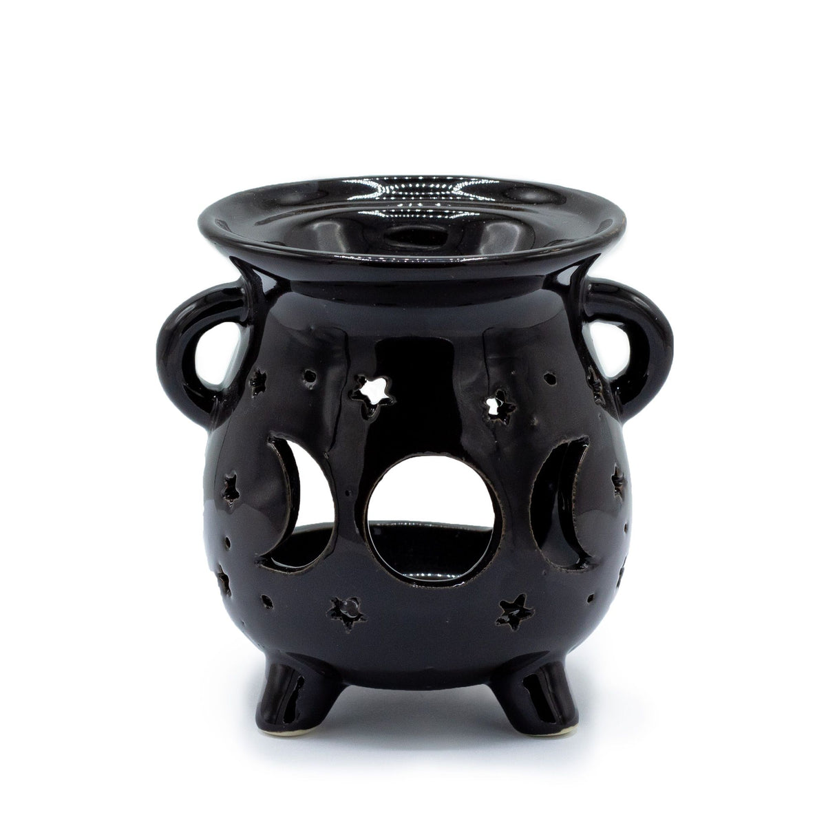Duftlampe in Kesselform – Mondphasen – Schwarz