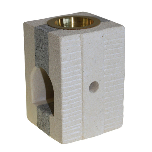 Duftlampe aus Sandstein – Combo, quadratisch