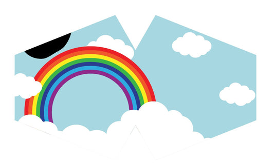 Wiederverwendbare modische Gesichtsbedeckung – Regenbogen (Kinder)