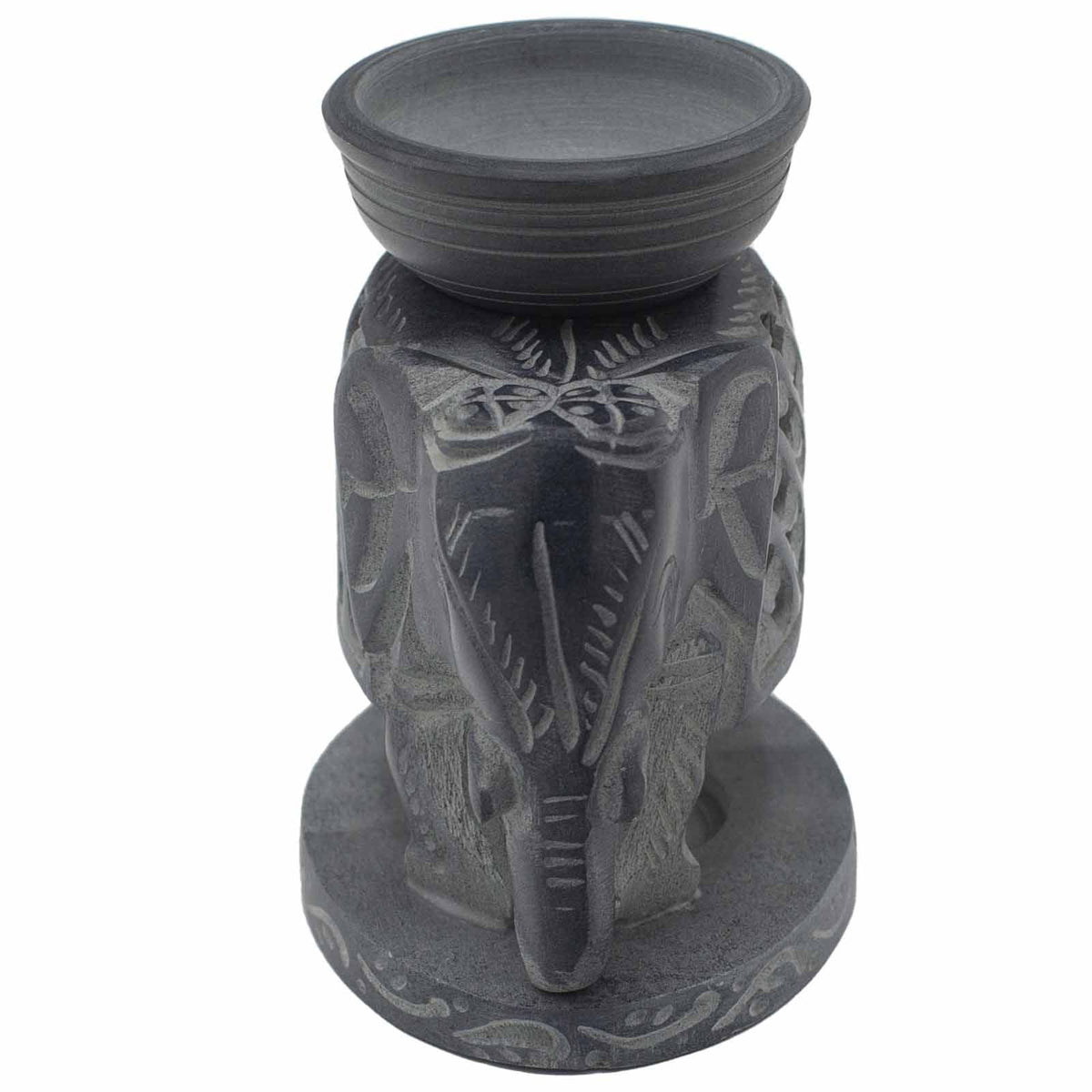 Speckstein-Duftlampe 10,5 cm – Stehender Elefant