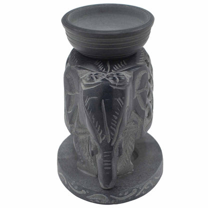 Speckstein-Duftlampe 10,5 cm – Stehender Elefant