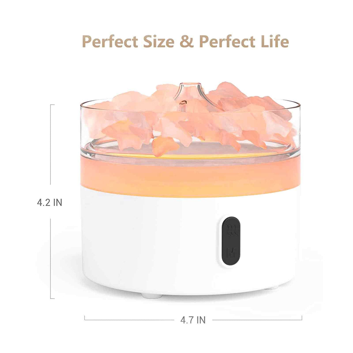 Himalaya-Salz-Aromadiffusor – Nachtlicht – USB-C – Flammeneffekt (Salz enthalten)