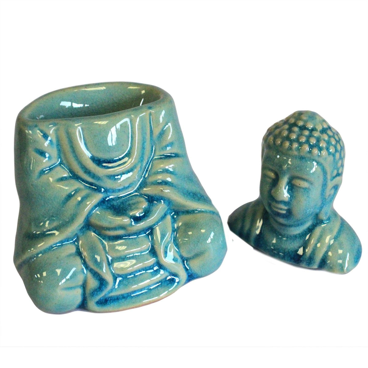 Duftlampe mit sitzendem Buddha – Blau