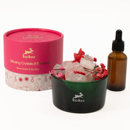 Hop Hare Set mit Kristallen zur Raumbeduftung und getrockneten Blüten – The Lovers