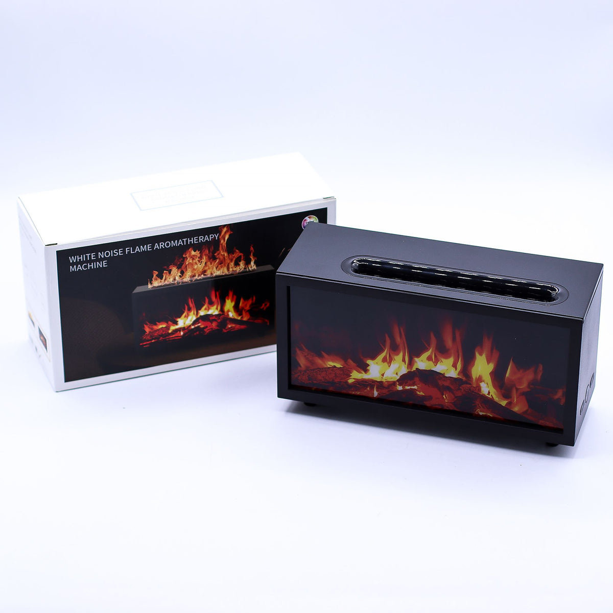 Aroma-Diffusor mit Flammeneffekt und Vogelklängen – Schwarz – USB – Farbwechsel