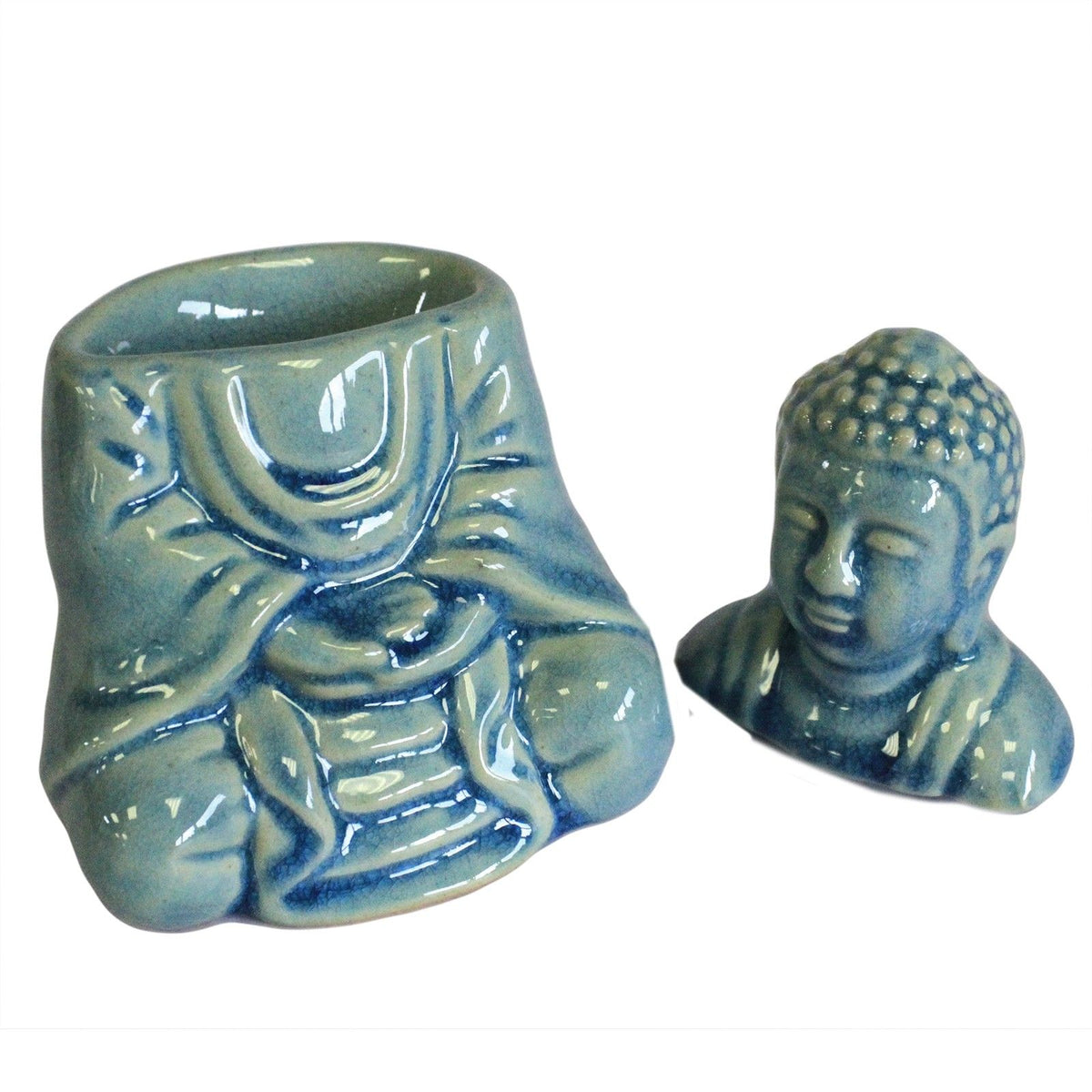 Duftlampe mit sitzendem Buddha – Blau