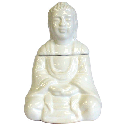 Duftlampe mit sitzendem Buddha – Weiß
