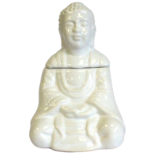 Duftlampe mit sitzendem Buddha – Weiß