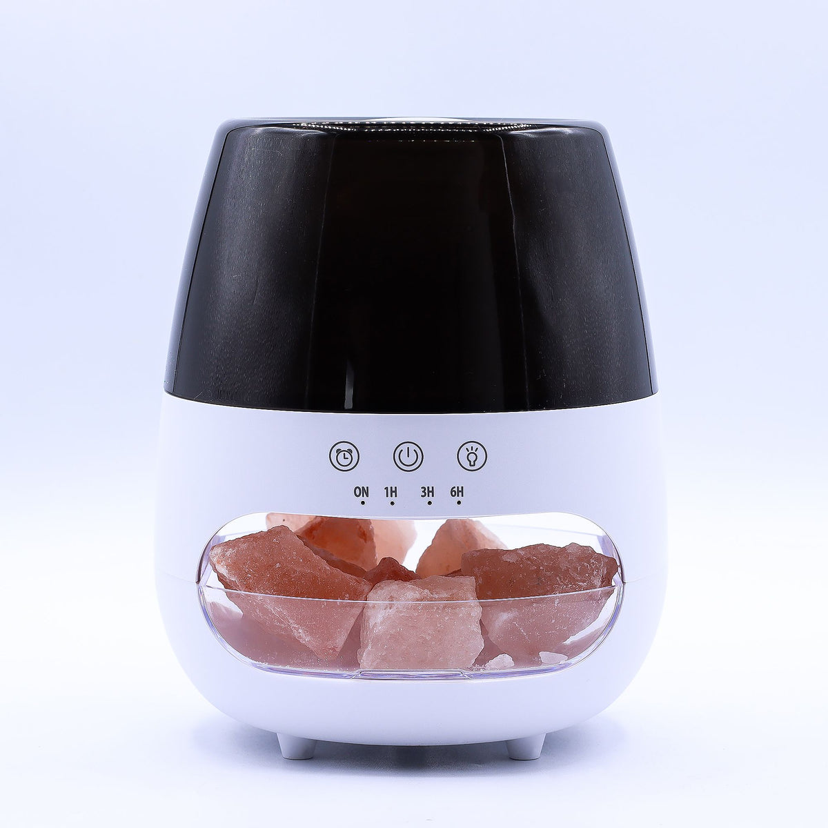 Aroma-Diffusor in Salzstein-Optik mit Flammeneffekt – Weiß – USB – Farbwechsel und Timer