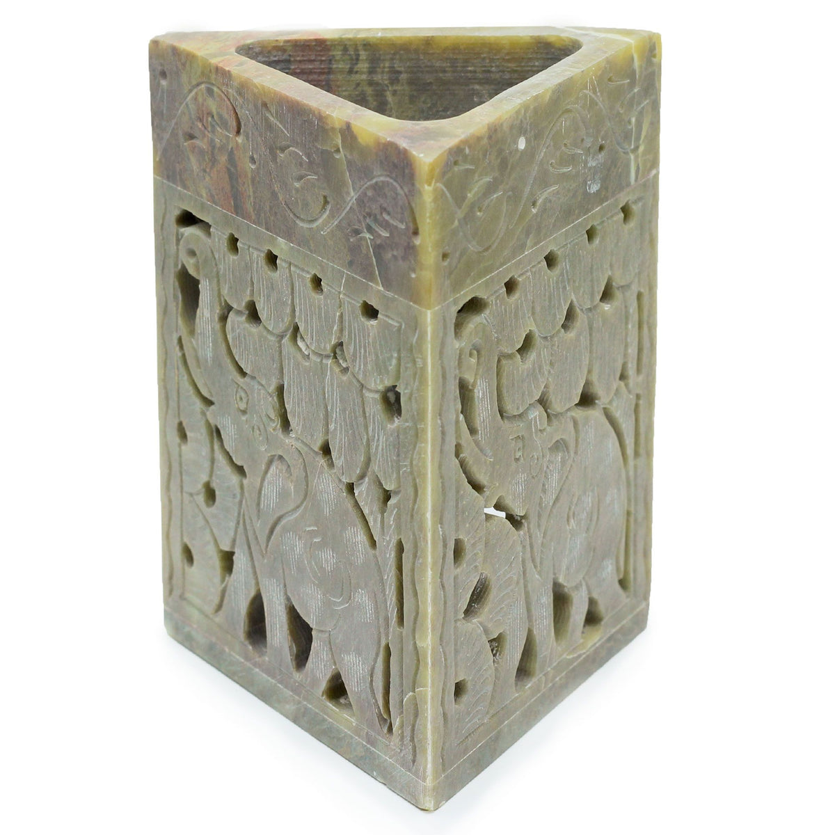 Dreieckige Speckstein-Duftlampe 11x9 cm – Elefant