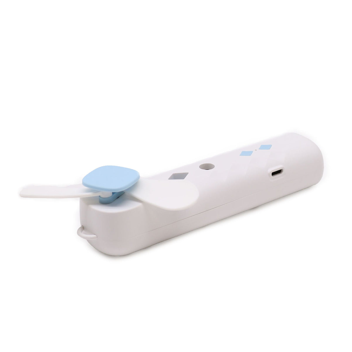 Weißer Gesichtsventilator mit Nano-Sprühnebel – USB-aufladbar