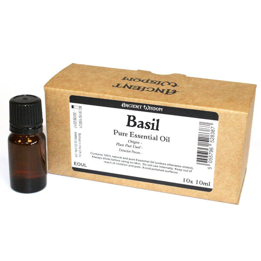Ätherisches Basilikumöl ohne Etikett – 10 × 10 ml