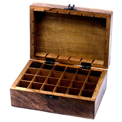 Aromatherapie-Box aus Mangoholz – AW (für 24 Flaschen)