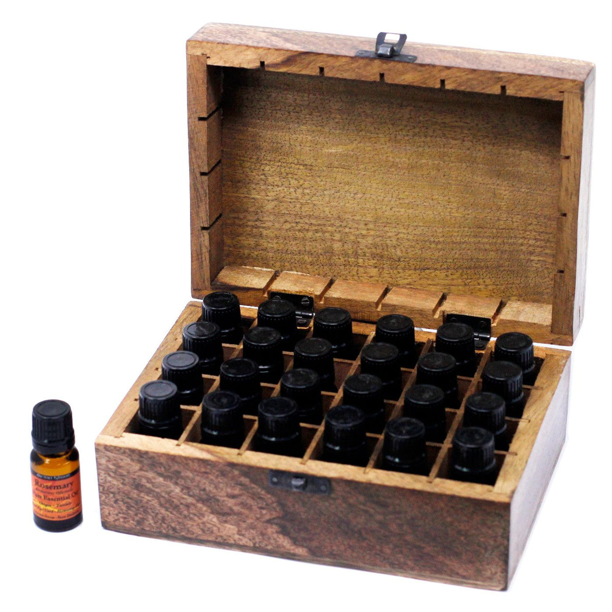 Aromatherapie-Box aus Mangoholz – AW (für 24 Flaschen)