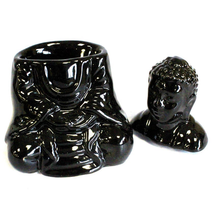 Duftlampe mit sitzendem Buddha – Schwarz
