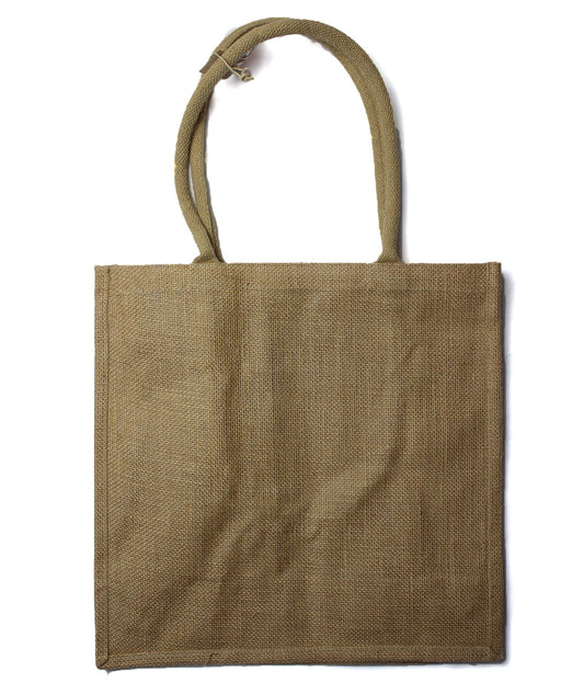 Große Jute-Einkaufstasche mit Flaschenhaltern