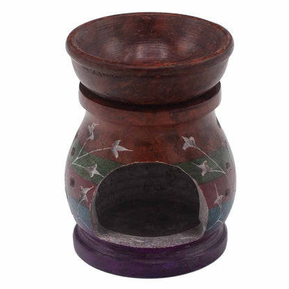 Speckstein-Duftlampe 10 cm – Hamsa – Fünf Farben