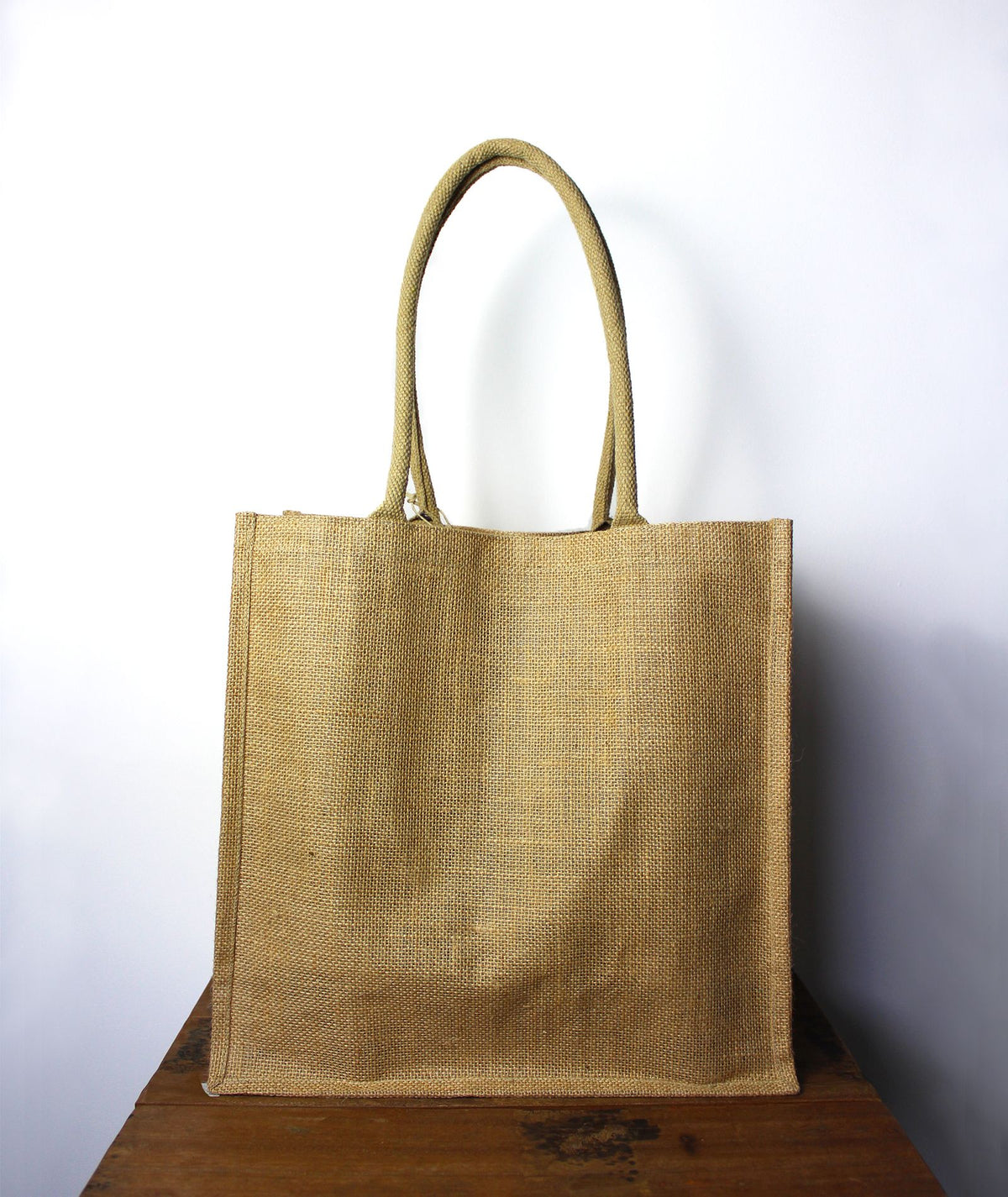 Große Jute-Einkaufstasche mit Flaschenhaltern