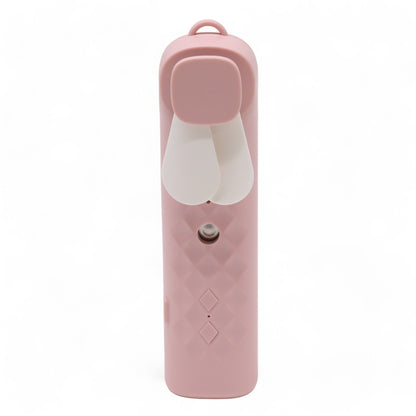 Rosa Gesichtsventilator mit Nano-Sprühnebel – USB-aufladbar