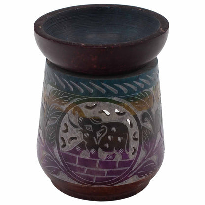 Große Speckstein-Duftlampe 13x10 cm – Elefant – Fünf Farben