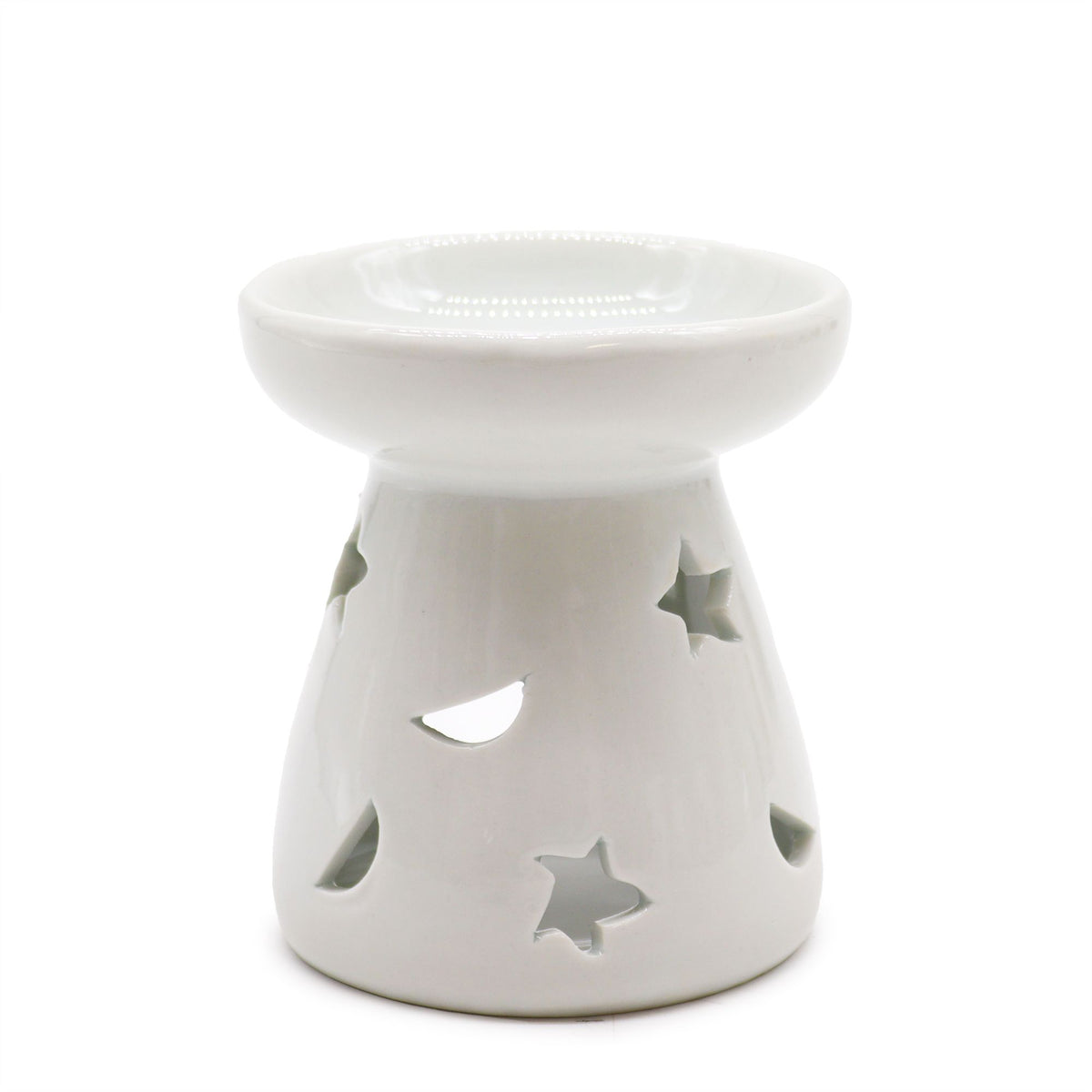 1 × kleine klassische weiße Duftlampe – Mond und Stern