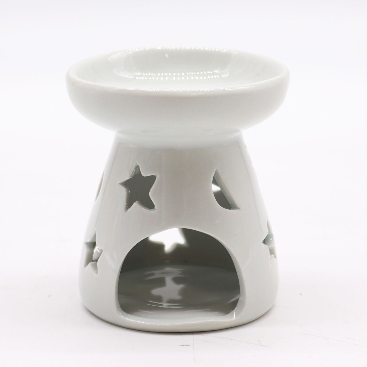 1 × kleine klassische weiße Duftlampe – Mond und Stern