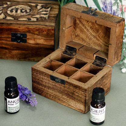 Aromatherapie-Box aus Mangoholz – AW (für 24 Flaschen)